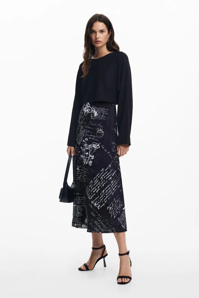 Dresses And Jumpsuits Women Desigual Combined Midi Dress Black
