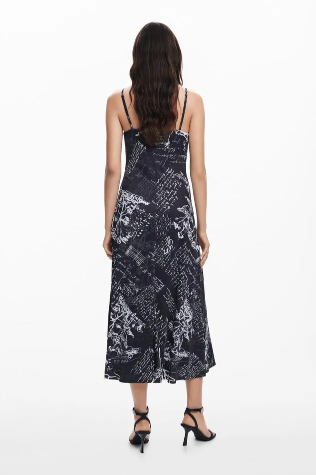 Dresses And Jumpsuits Women Desigual Combined Midi Dress Black
