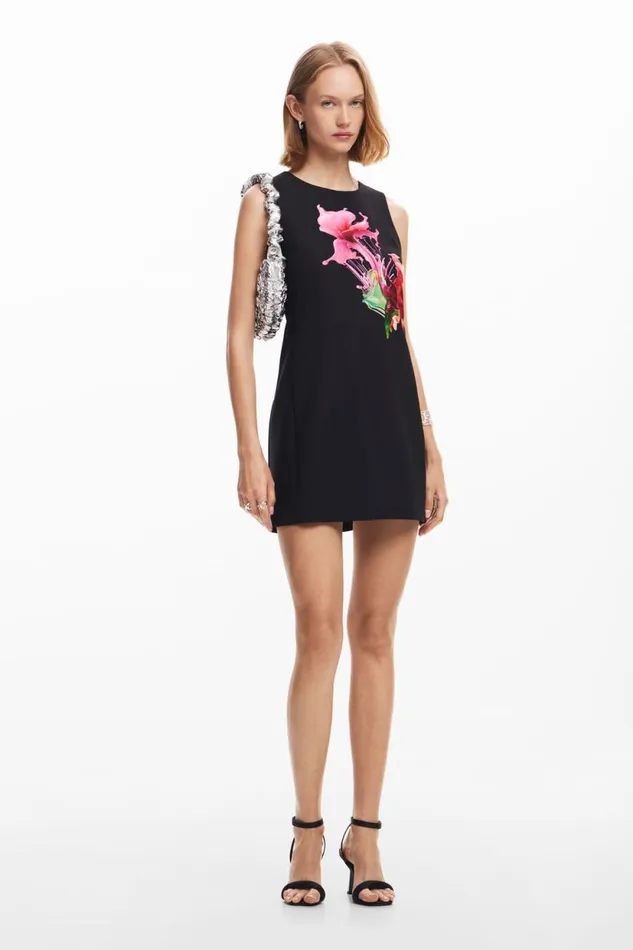 Dresses And Jumpsuits Women Desigual Floral Print Dress Black