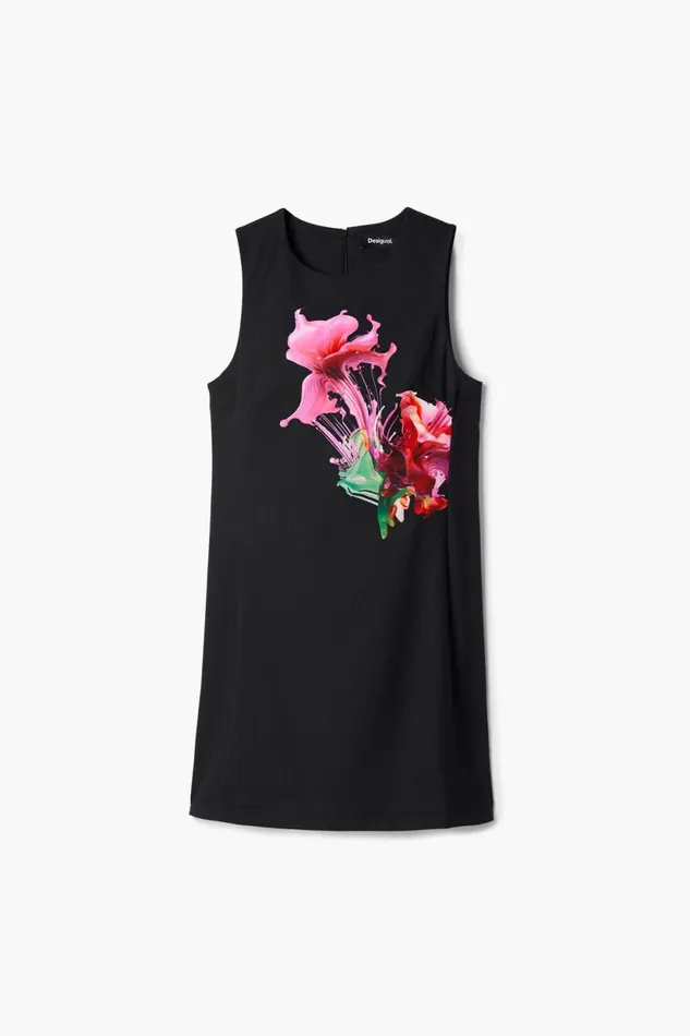 Dresses And Jumpsuits Women Desigual Floral Print Dress Black