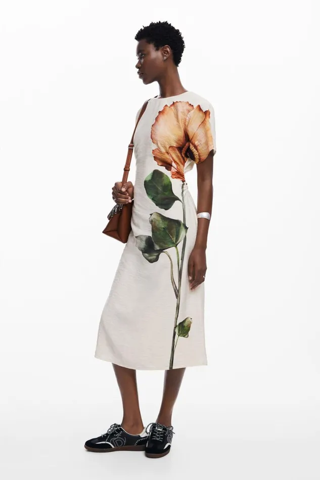 Dresses And Jumpsuits Women Desigual Flower Dress Brown