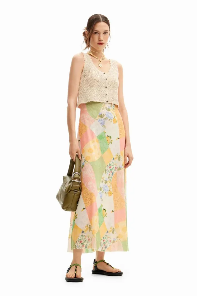 Dresses And Jumpsuits Women Desigual Hybrid Midi Dress Materialfinishes