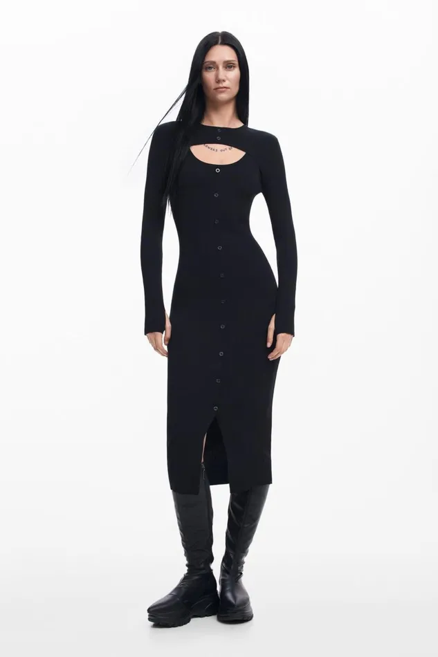 Dresses And Jumpsuits Women Desigual Maitrepierre Cutout Dress Black