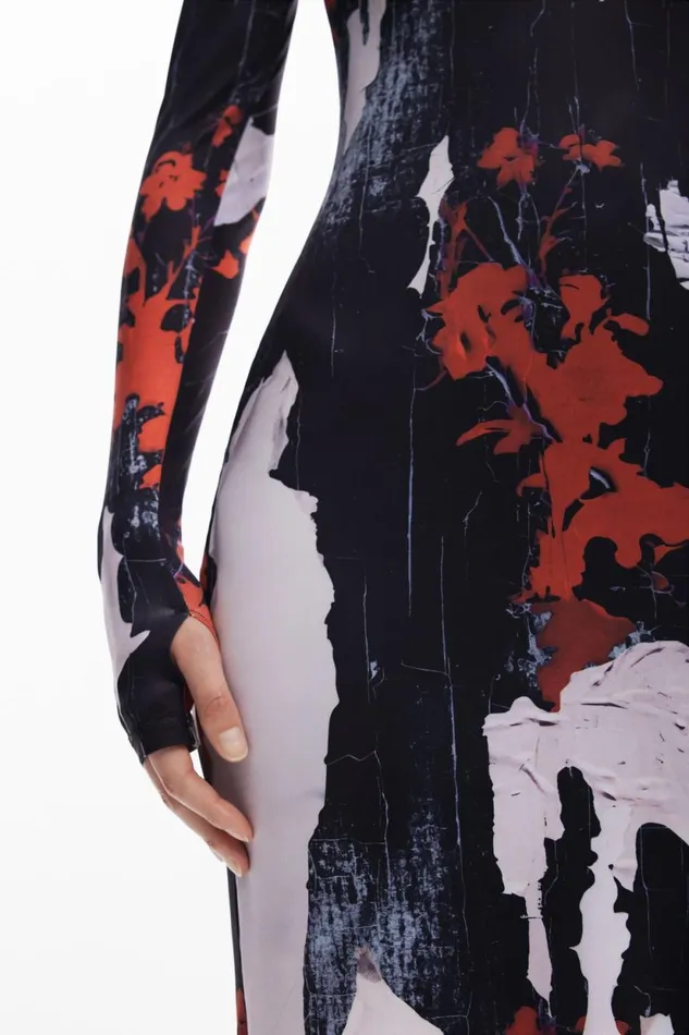 Dresses And Jumpsuits Women Desigual Maitrepierre Printed Midi Dress Black