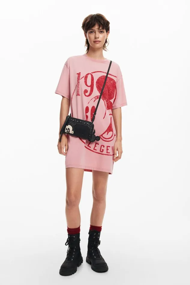 Dresses And Jumpsuits Women Desigual Short Dress Mickey Mouse Red