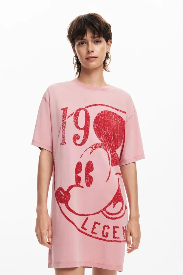 Dresses And Jumpsuits Women Desigual Short Dress Mickey Mouse Red