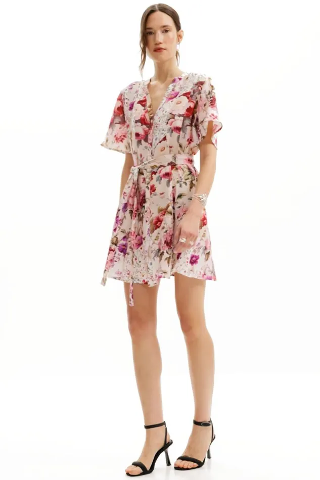 Dresses And Jumpsuits Women Desigual Short Floral Dress Materialfinishes