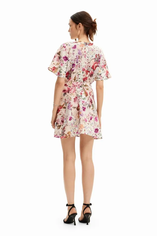 Dresses And Jumpsuits Women Desigual Short Floral Dress Materialfinishes
