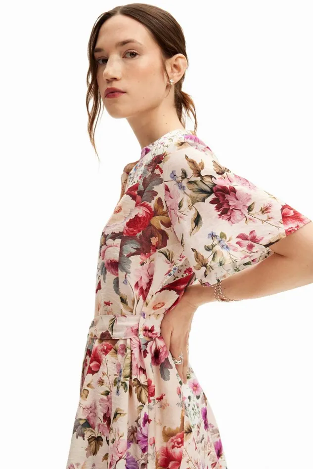 Dresses And Jumpsuits Women Desigual Short Floral Dress Materialfinishes