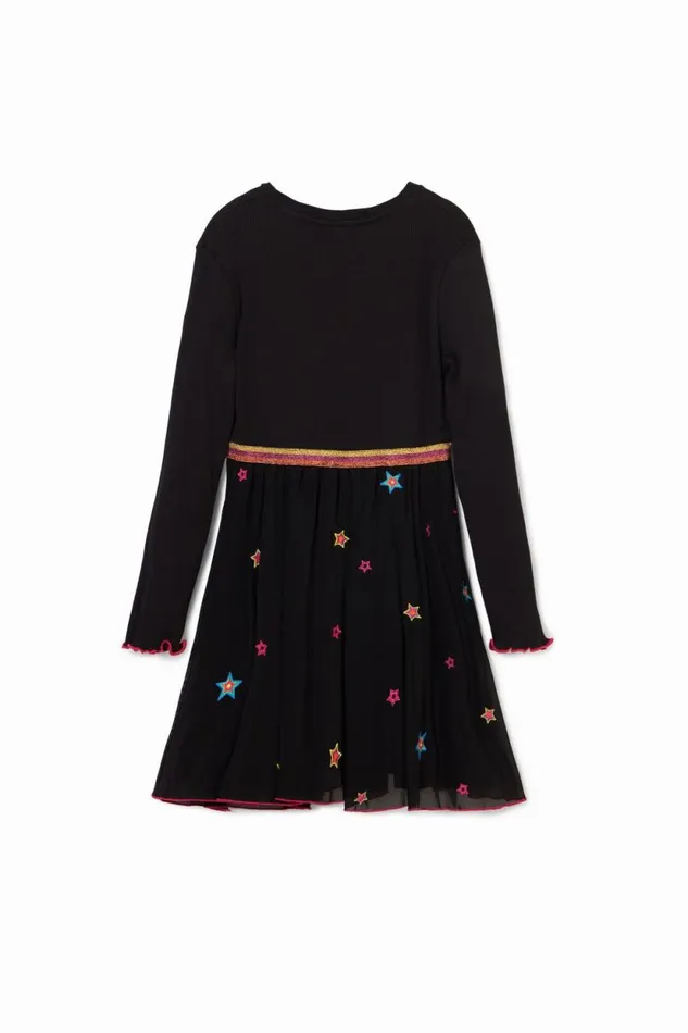 Dresses Kids Desigual Combined Stars Dress Black