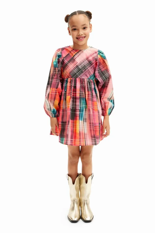 Dresses Kids Desigual Plaid Shirt Dress Red