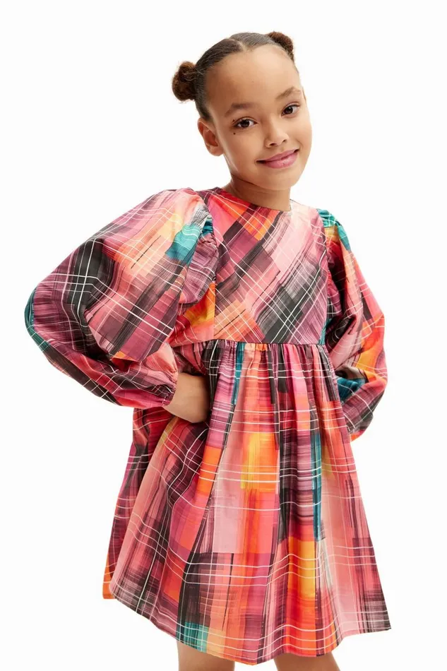 Dresses Kids Desigual Plaid Shirt Dress Red