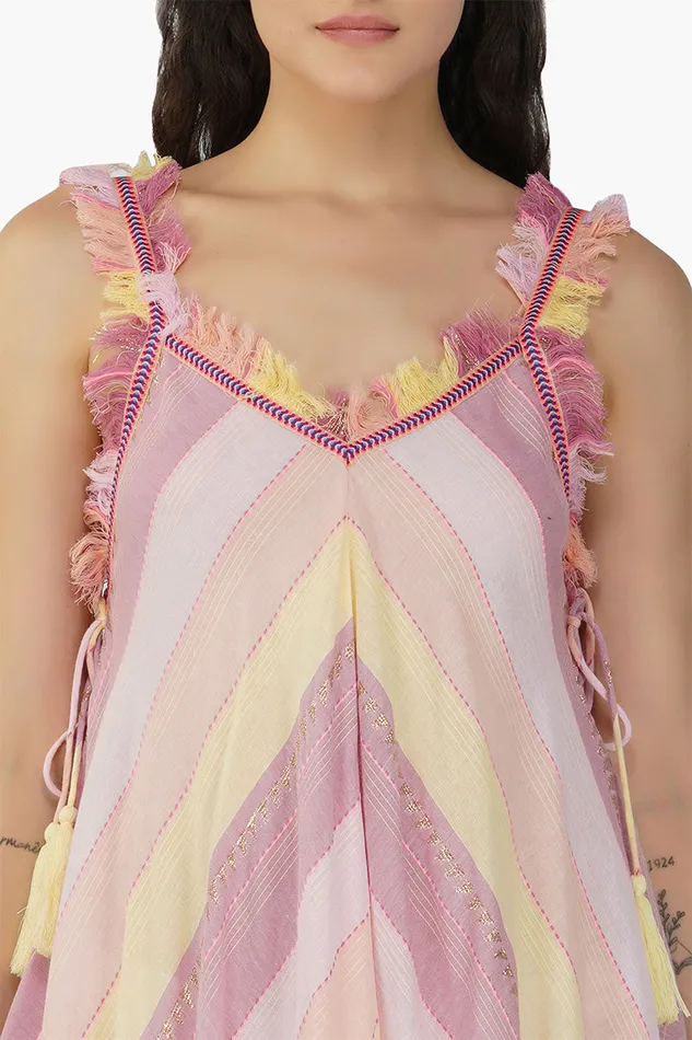 Dresses Noah Stripe Fringes Dress 8211 America and Beyond Women