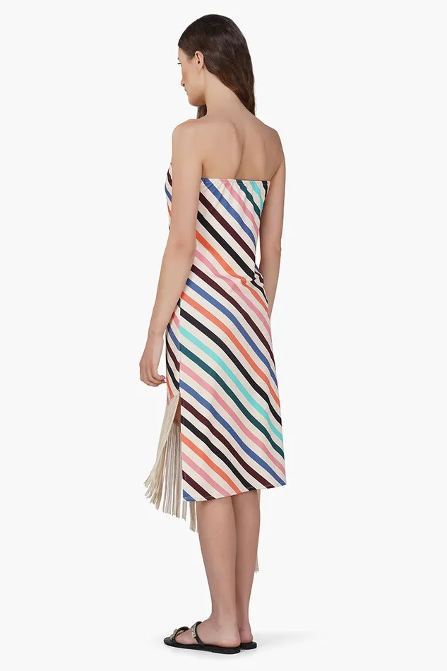 Dresses Women Stripe Staple Fringes Body Cone Dress America and Beyond