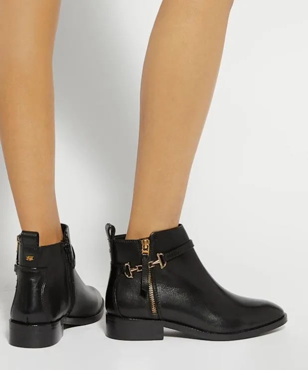 Dune London Ankle Boots Women Leather BuckleDetail Ankle Boots Black