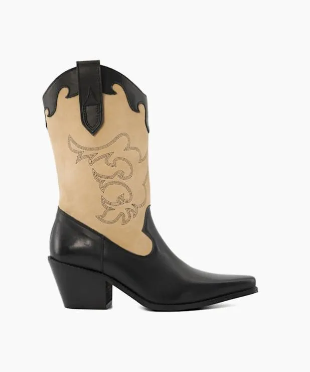 Dune London Ankle Boots Women Limited Edition Long Western Boots Black
