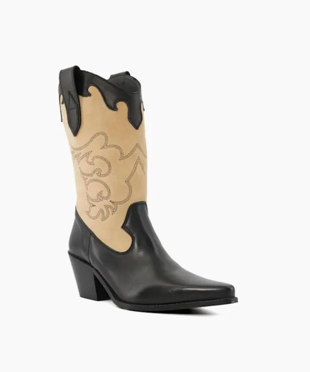 Dune London Ankle Boots Women Limited Edition Long Western Boots Black