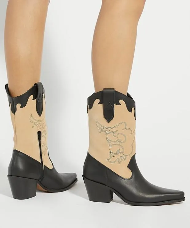 Dune London Ankle Boots Women Limited Edition Long Western Boots Black