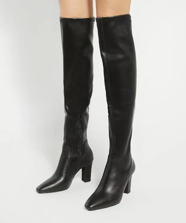 Dune London Black Boots Women Over The Knee Boots Black