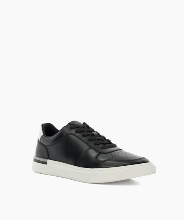 Dune London Black Shoes Men Lace Up Cupsole Trainers Black