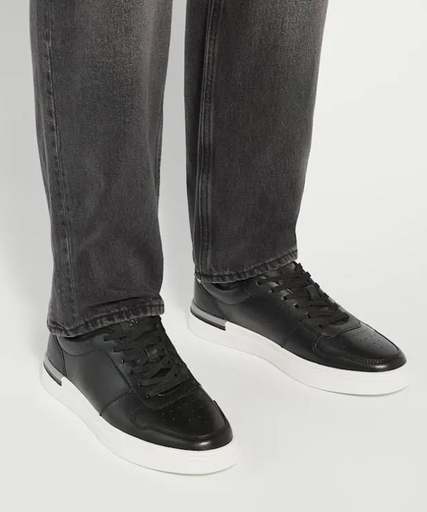 Dune London Black Shoes Men Lace Up Cupsole Trainers Black