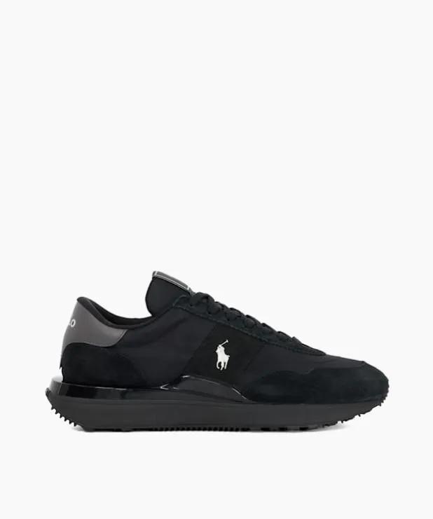 Dune London Black Shoes Men Ralph Lauren Polo Sport Trainers Black Suede