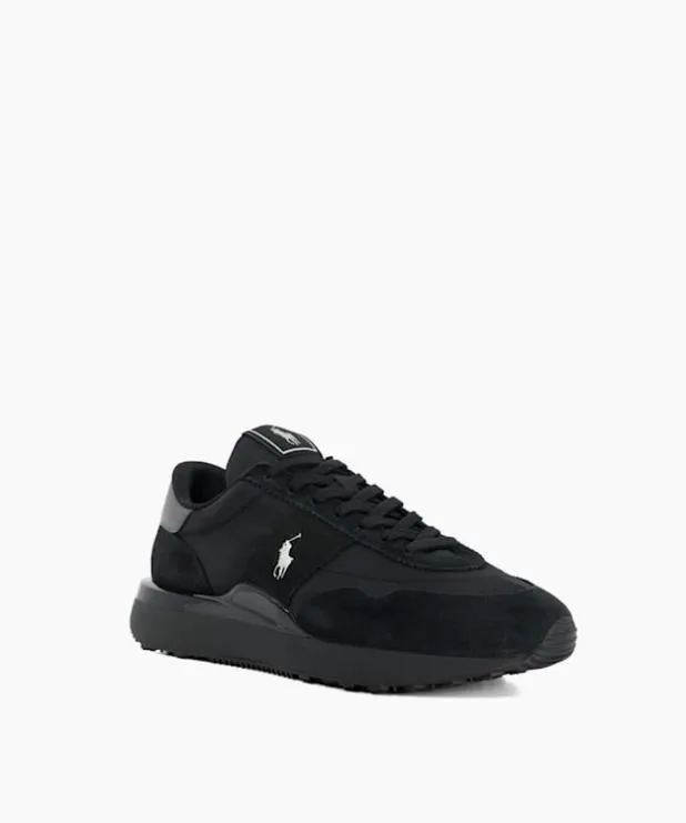 Dune London Black Shoes Men Ralph Lauren Polo Sport Trainers Black Suede