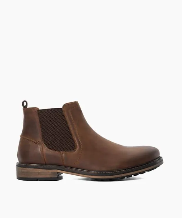 Dune London Brown Boots Men Leather Chelsea Boots Brown