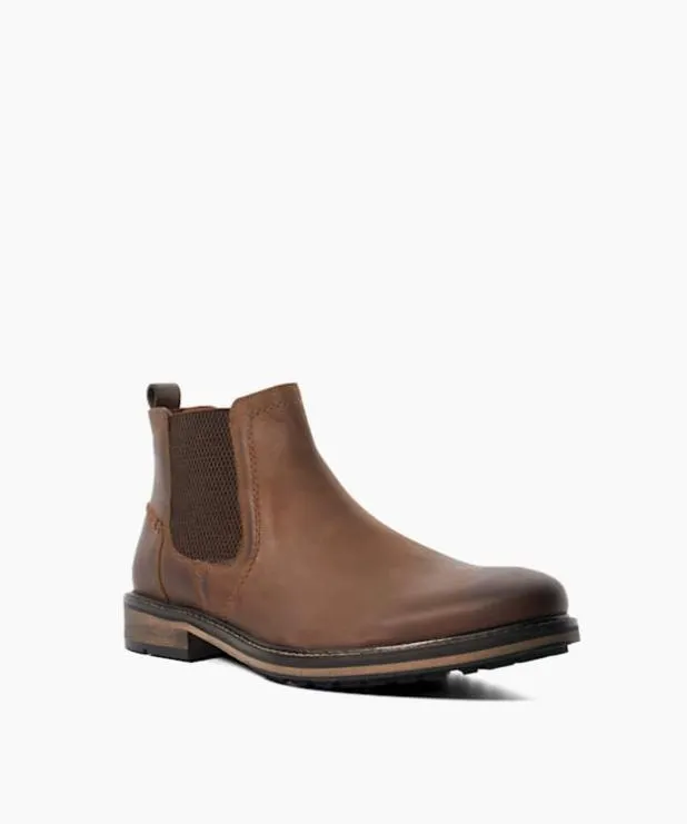 Dune London Brown Boots Men Leather Chelsea Boots Brown