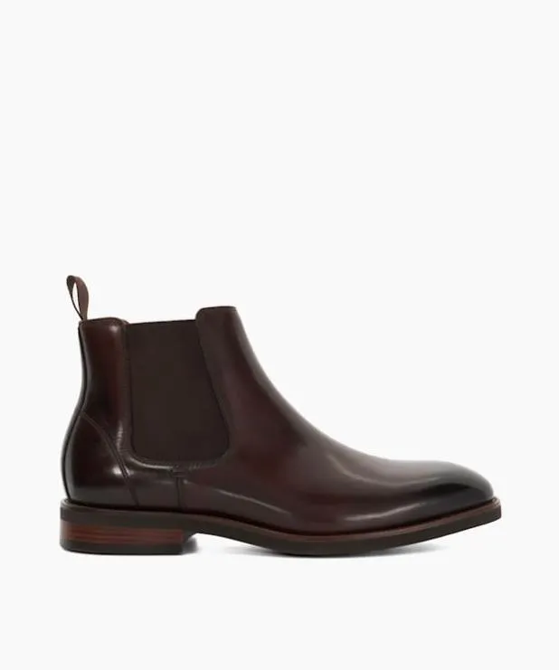 Dune London Brown Boots Men Pull On Leather Boots Brown