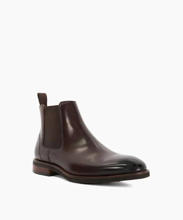 Dune London Brown Boots Men Pull On Leather Boots Brown