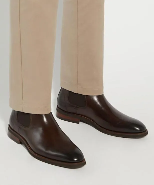 Dune London Brown Boots Men Pull On Leather Boots Brown