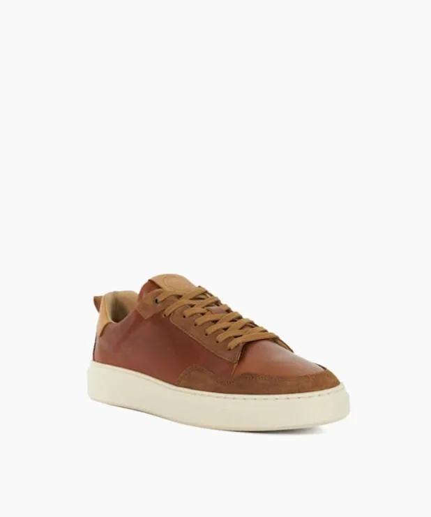 Dune London Brown Shoes Men Lace Up Flatform Trainers Brown
