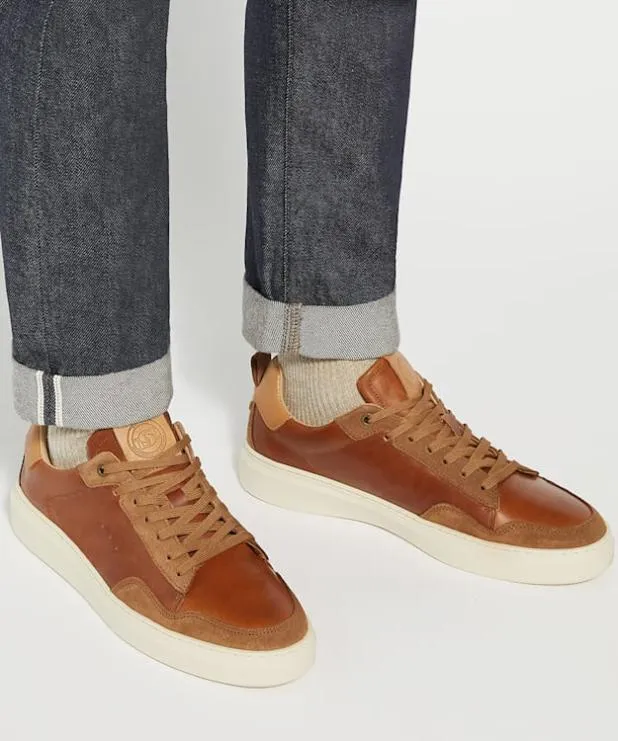 Dune London Brown Shoes Men Lace Up Flatform Trainers Brown