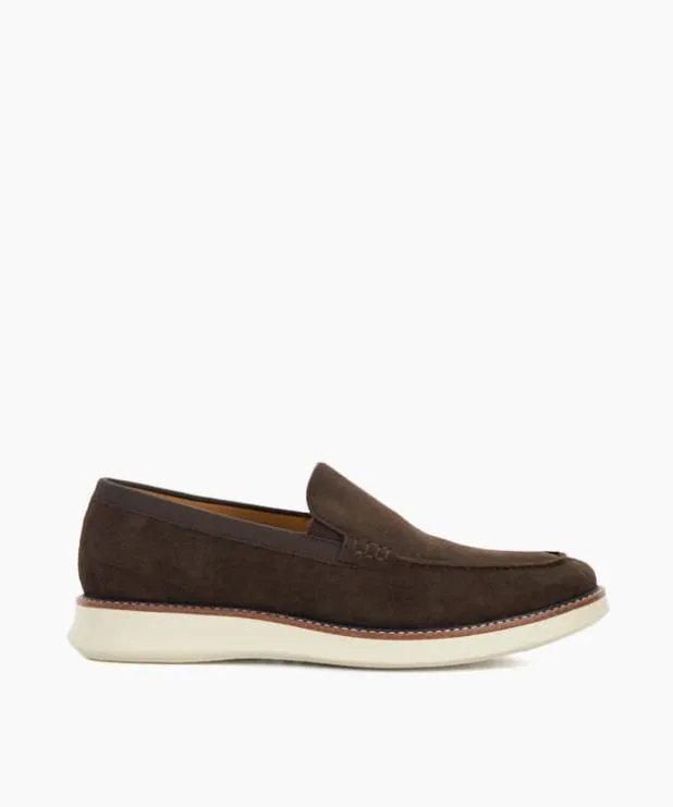 Dune London Brown Shoes Men Wedge Sole Slip On Loafers Brown