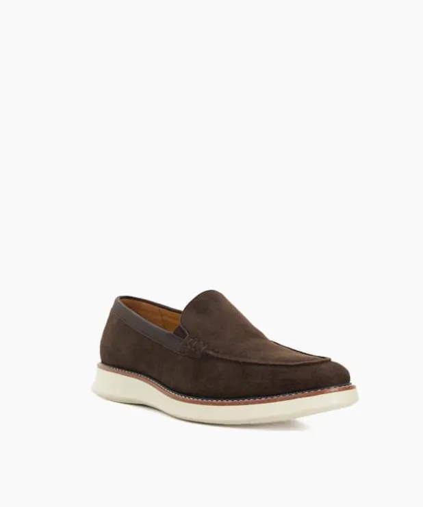 Dune London Brown Shoes Men Wedge Sole Slip On Loafers Brown