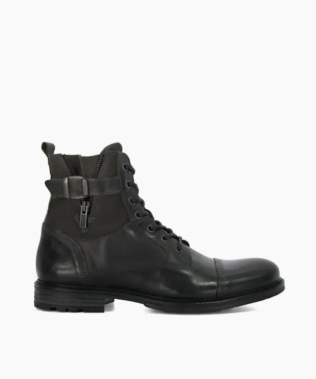 Dune London Casual Boots Men Casual Buckle Detail Ankle Boots Grey