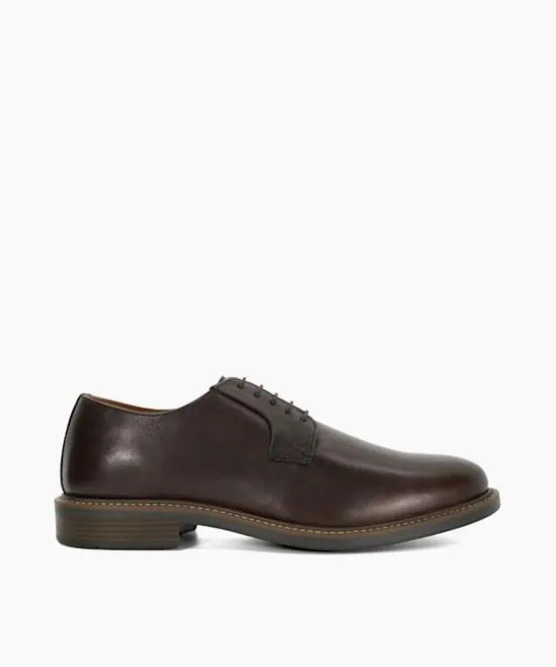 Dune London Casual Shoes Men Stitch Detail Lace Up Brogues Brown