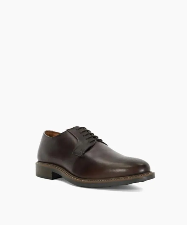 Dune London Casual Shoes Men Stitch Detail Lace Up Brogues Brown