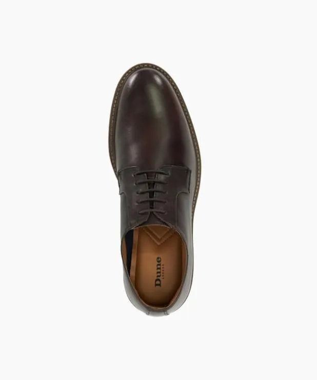 Dune London Casual Shoes Men Stitch Detail Lace Up Brogues Brown