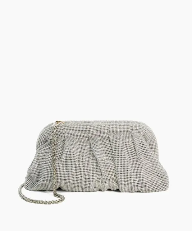 Dune London Clutch Bags Women Embellished Mesh Clutch Bag Metallic