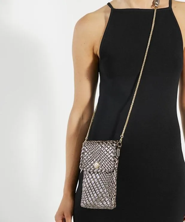 Dune London Crossbody Bags Women Woven Phone Cross Body Bag Metallic