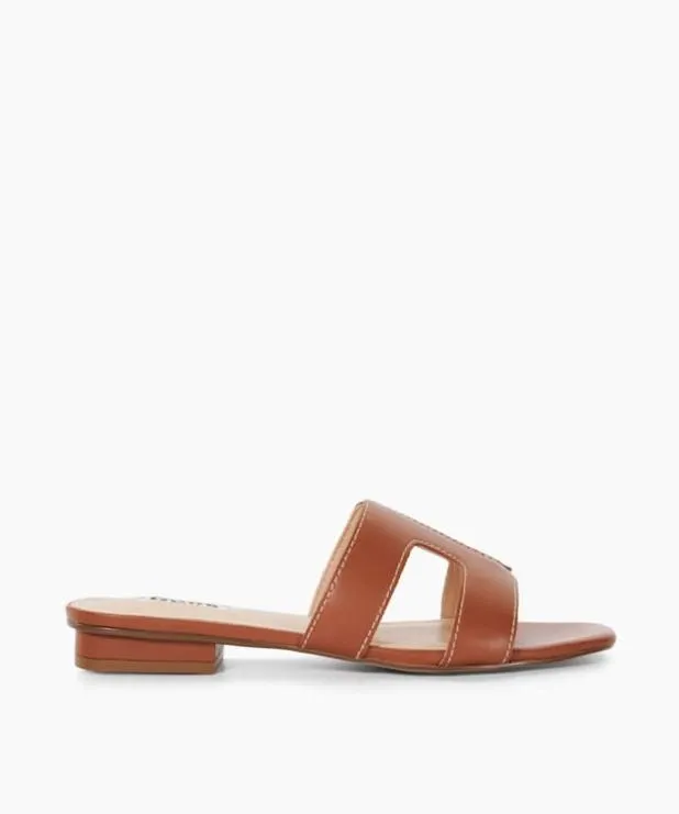 Dune London Flat Sandals Women Smart Slider Sandals Brown