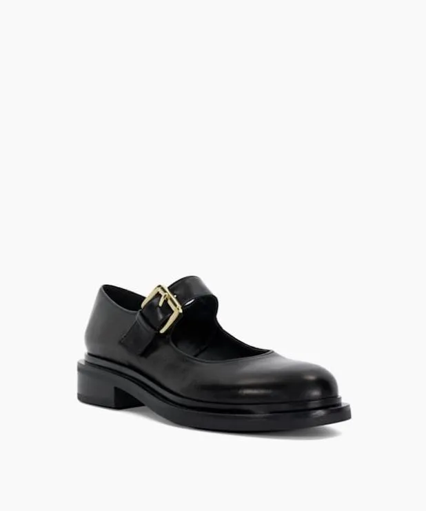 Dune London Flat Shoes Women Leather Low Heel Mary Janes Black