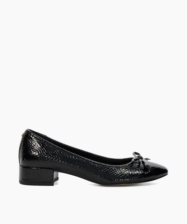 Dune London Flat Shoes Women Low Block Heel Ballet Flats Black Synthetic