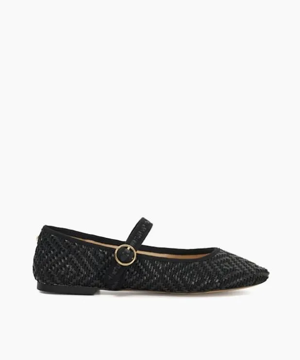 Dune London Flat Shoes Women Woven Mary Janes Black
