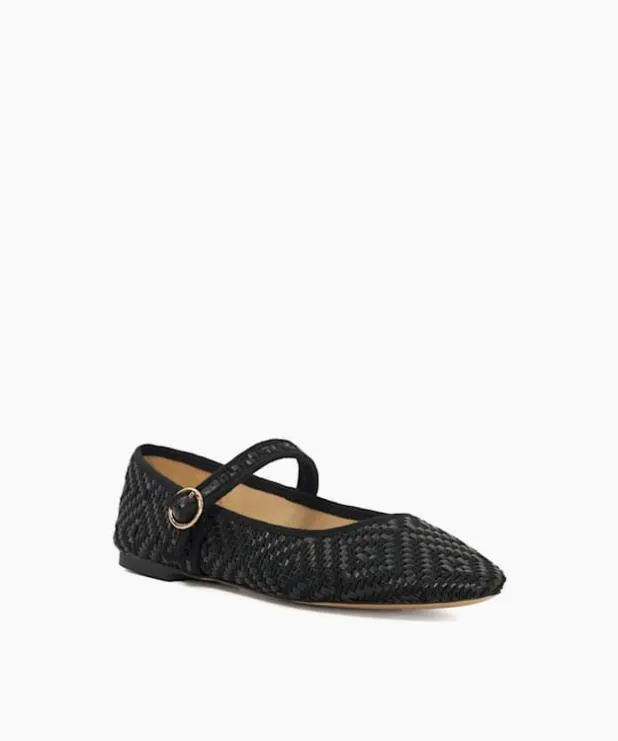 Dune London Flat Shoes Women Woven Mary Janes Black