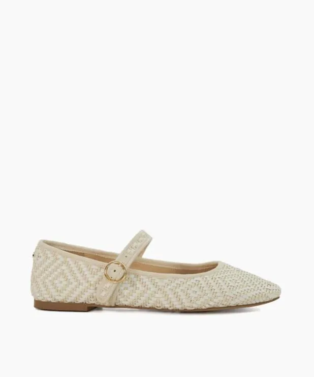 Dune London Flat Shoes Women Woven Mary Janes Neutral
