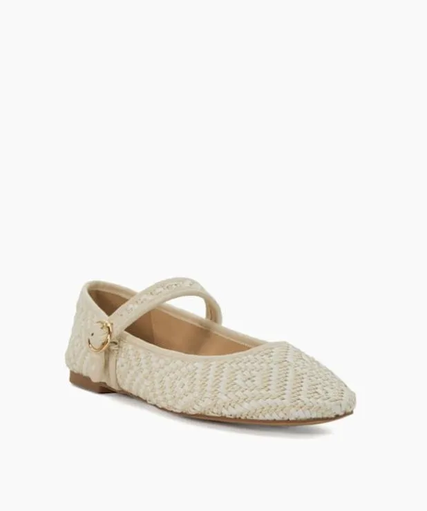 Dune London Flat Shoes Women Woven Mary Janes Neutral