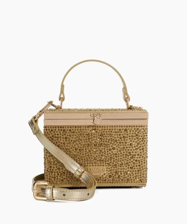 Dune London Handbags Women Diamante Detail Grab Handle Clutch Bag Metallic